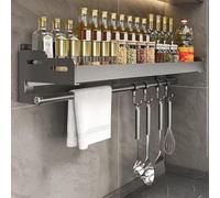 Inless Hoo & Se Étagère de cuisine en acier avec support pour rouleaux, sans perçage, installation facile pour les sils et ses - Peu encombrant pour les cuisines modernes