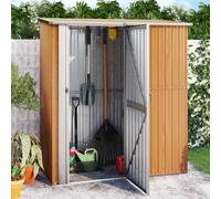 INLIFE Abri de Jardin 180,5 x 97 x 209,5 cm Acier galvanisé Aspect Bois