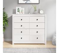 INLIFE Armoire latérale Blanc 100x40x90 cm Bois de pin Massif