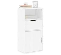 INLIFE Armoire latérale tiroir ODDA Blanc 40x24x79 cm Bois Massif pin