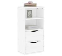 INLIFE Armoire latérale tiroirs ODDA Blanc 40x24x79 cm Bois Massif pin-4103594