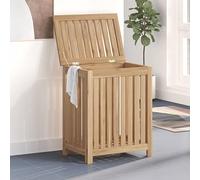 INLIFE Bac à Linge 50x35x60 cm Bois de Teck Massif Maison,Jardin,Produits ménagers,Produits de blanchisserie,Paniers à Linge Brun 8.1KG