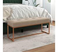 INLIFE Banc Beige 110x36x45 cm Velours