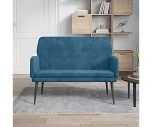 INLIFE Banc Bleu 108x79x79 cm Velours