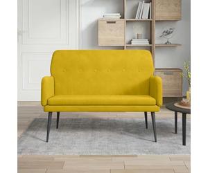 INLIFE Banc Jaune 108x79x79 cm Velours
