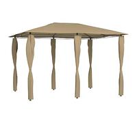 INLIFE Belvédère avec revêtement de poteaux 3x4x2,6 m Taupe 160 g/m²