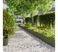 INLIFE Bordures pelouse 10pcs Vert Olive 25x103cm Acier laminé à Froid