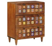 INLIFE Buffet Noyer 60 x 33 x 75 cm Bois de Mangue massif-4018227