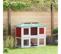 INLIFE Cage Double pour Animaux Rouge Bois