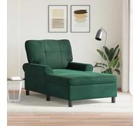 INLIFE Chaise Longue avec Coussin Vert foncé 91 x 157 x 91 cm Velours