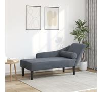 INLIFE Chaise Longue avec Coussins Gris foncé Velours