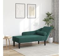 INLIFE Chaise Longue avec Coussins Vert foncé Velours