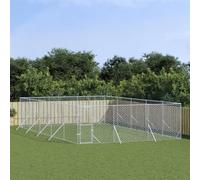 INLIFE Chenil d'extérieur pour Chiens argenté 6x10x2 m Acier galvanisé