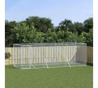 INLIFE Chenil d'extérieur pour Chiens argenté 6x2x2 m Acier galvanisé