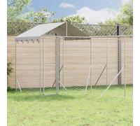INLIFE Chenil d'extérieur pour Chiens avec Toit argenté 10x6x2,5 m
