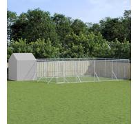 INLIFE Chenil d'extérieur pour Chiens avec Toit argenté 10x6x2,5 m