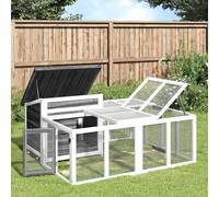 INLIFE Clapier Gris 144x123x67,5 cm Bois de pin Massif