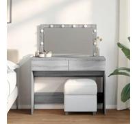 INLIFE Coiffeuse avec LED Sonoma Gris 100x40x120 cm