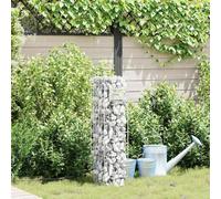 INLIFE Colonne Gabion Argent 25 x 25 x 100 cm Acier Inoxydable