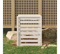 INLIFE Composteur Blanc 63,5x63,5x77,5 cm Bois Massif de pin
