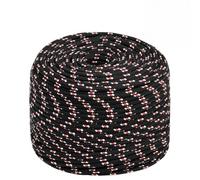 INLIFE Corde de Bateau Corde à Linge Polypropylène 6 mm x 50 m, Noire, pour Nautisme Voile Camping Jardin, Résistance 240 kg