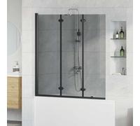 INLIFE Enceinte de Douche Noir 130 x 138 cm Verre ESG et Aluminium
