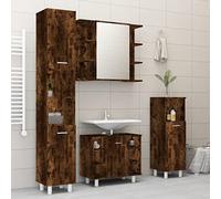 INLIFE Ensemble d'armoires de Salle de Bain 4 pcs chêne fumé