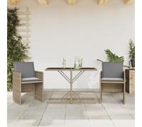 INLIFE Ensemble de Bistro 3 pcs Coussins mélange Beige résine tressée