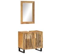 INLIFE Ensemble de Meubles de Bain 2 pcs Bois Massif de manguier Brut