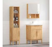 INLIFE Ensemble de mobilier de Salle de Bain 2 pcs Cire marron-3385881