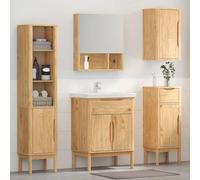 INLIFE Ensemble de mobilier de Salle de Bain 4 pcs Cire Marron