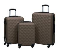 INLIFE Ensemble de valises rigides 3 pcs Marron ABS