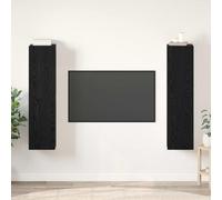 INLIFE Ensemble Meuble TV Montage Mural Chêne Noir Bois d'ingénierie-3393517