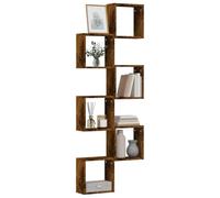 INLIFE Étagères murales sous Forme de Cube 6 pcs chêne fumé 30x15x30cm