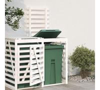 INLIFE Extension d'abri de Poubelle sur roulettes Blanc pin Massif