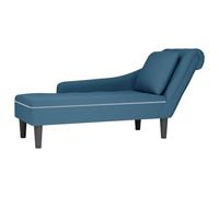 INLIFE Fauteuil Long avec Coussin et accoudoir Droit Bleu velours-4009771