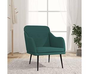 INLIFE Fauteuil Vert foncé 63x76x80 cm Tissu