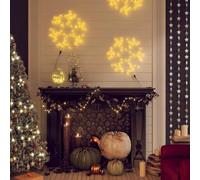 INLIFE Figure de Flocon de Neige de Noël et 72 LED Blanc Chaud 38x37cm