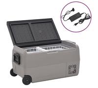 INLIFE Glacière avec Roue et Adaptateur Noir et Gris 36 L PP et PE