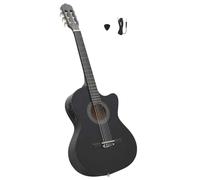 INLIFE Guitare découpée Classique Occidentale égaliseur 6 Cordes Noir