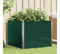 INLIFE Jardinière 100 x 100 x 77 cm Acier galvanisé Vert