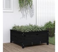 INLIFE Jardinière Noir 82,5x82,5x39 cm Bois Massif de pin