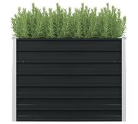 INLIFE Jardinière surélevée Anthracite 100x100x77 cm Acier galvanisé