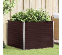 INLIFE Jardinière surélevée Marron 100x100x77 cm Acier galvanisé