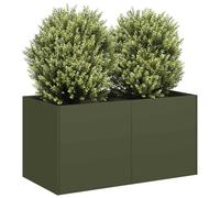 INLIFE Jardinière Vert Olive 80x40x40 cm Acier laminé à Froid
