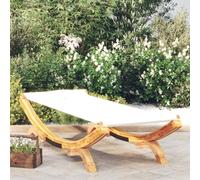 INLIFE Lit de Repos extérieur 100x188,5x44 cm Bois courbé Massif Crème
