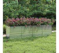 INLIFE Lit surélevé de Jardin 320x80x77 cm Acier galvanisé Argenté