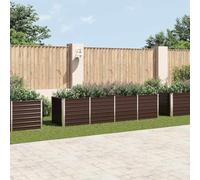 INLIFE Lit surélevé de Jardin Marron 320x80x77 cm Acier galvanisé