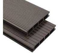 INLIFE Panneaux de terrasse Creux WPC 10 m² 4 m Marron foncé