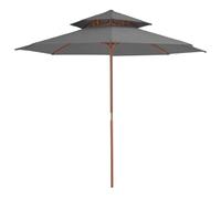 INLIFE Parasol à Deux étages avec mât en Bois 270 cm Anthracite